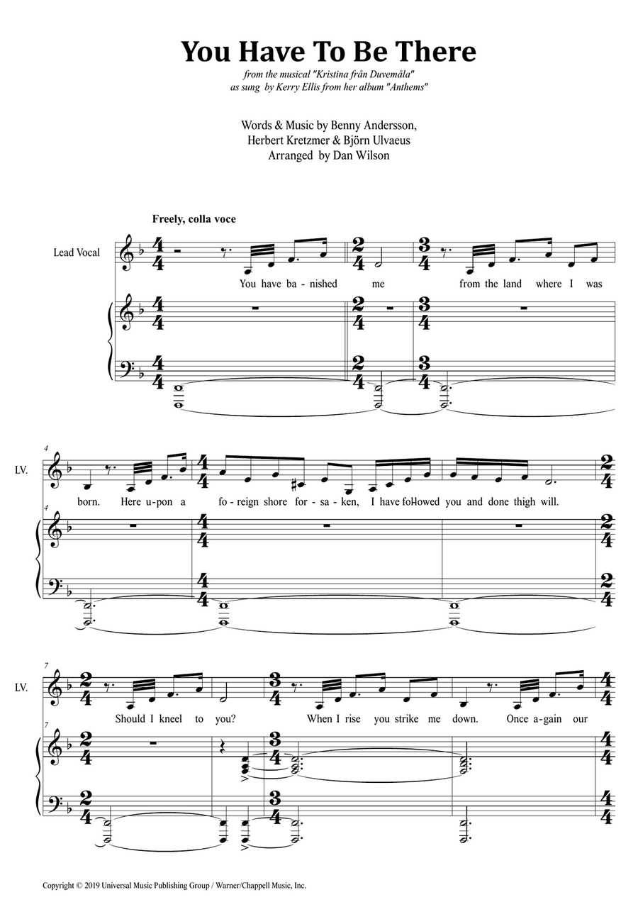 You Have To Be There Piano, Vocal scores gallery preview page 1