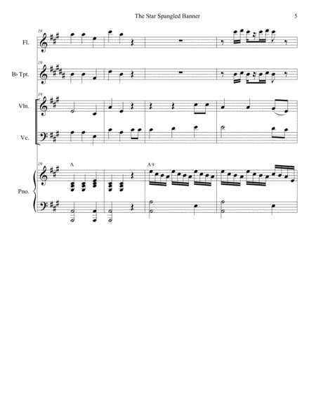 The Star Spangled Banner (Duet for Violin and Cello) by Stephen DeCesare String Duet - Digital Sheet Music