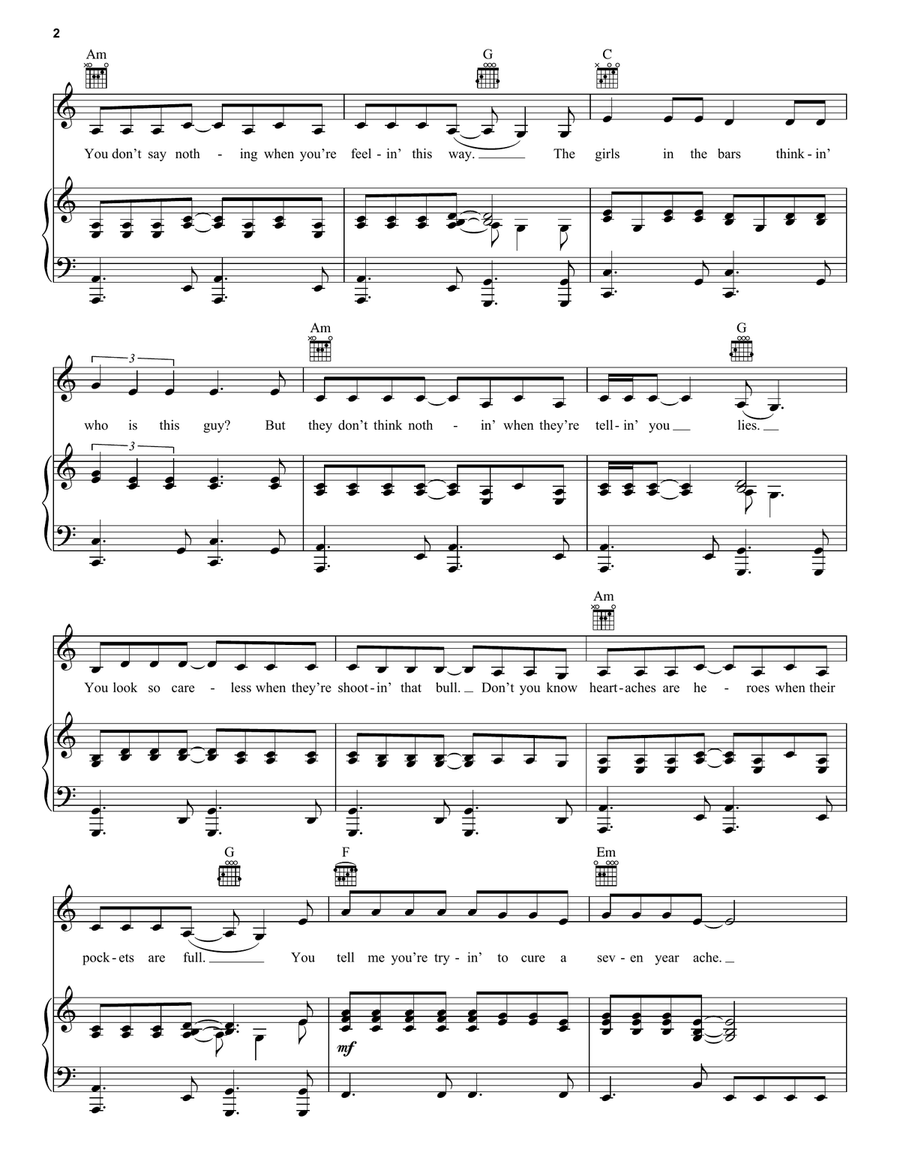 Seven Year Ache Acoustic Guitar scores gallery preview page 2