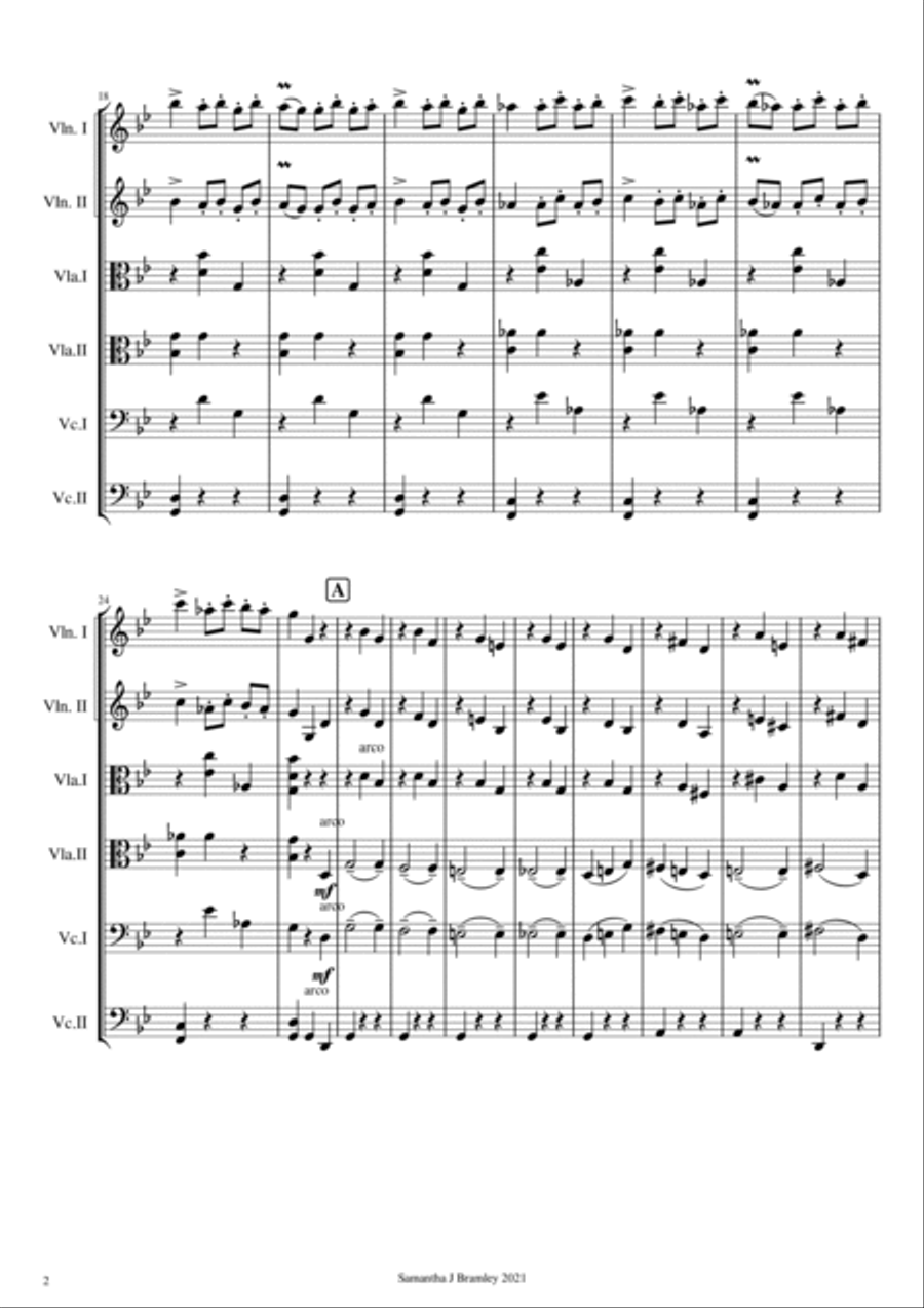 Danse Macabre by Saint-Saens (for string sextet) String Orchestra scores gallery preview page 2