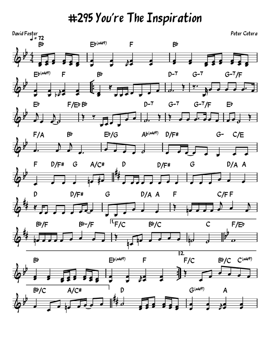 You're The Inspiration Piano scores gallery preview page 1