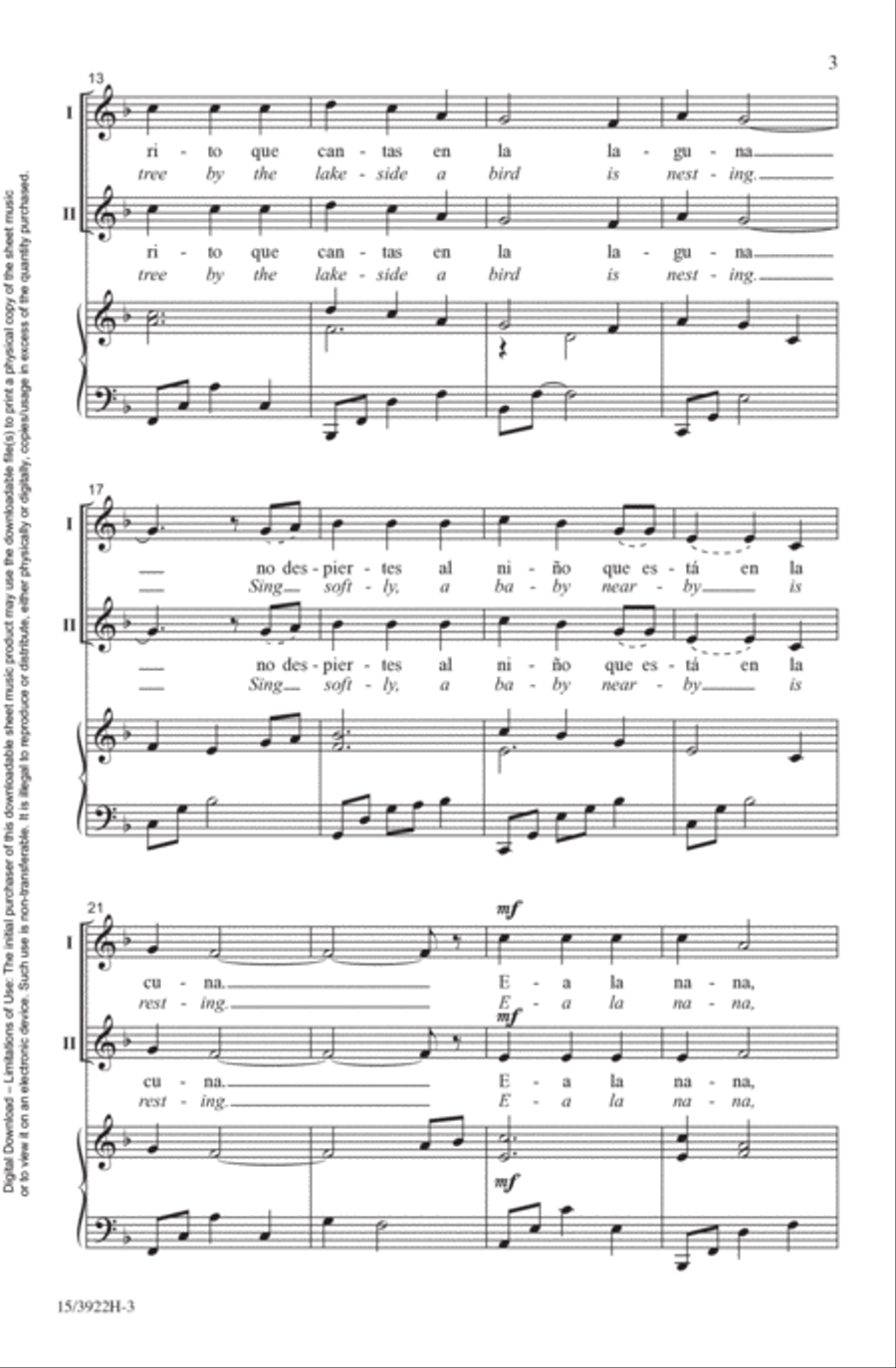 Ea la Nana 4-Part scores gallery preview page 3