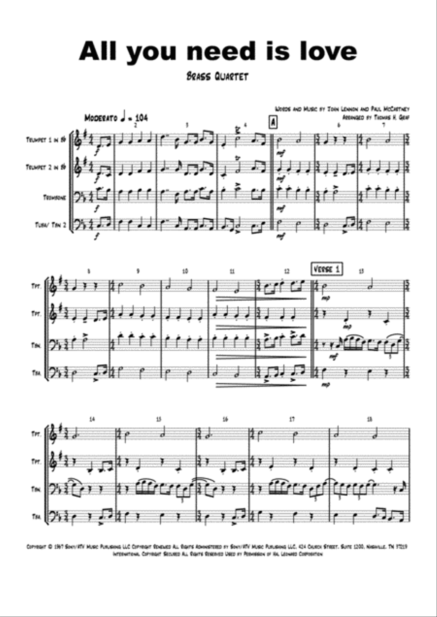 All You Need Is Love School and Community scores gallery preview page 1
