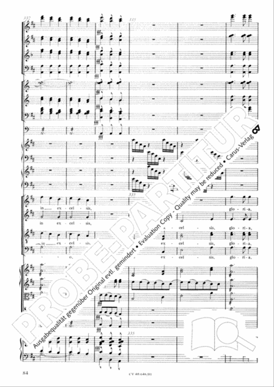 Mass in A Major (2 versions) STB scores gallery preview page 95