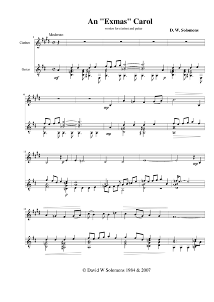 An Exmas Carol for clarinet and guitar image number null