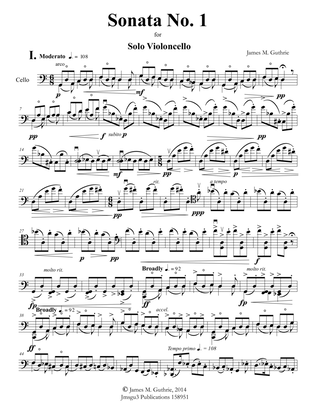 Guthrie: Sonata No. 1 for Solo Cello