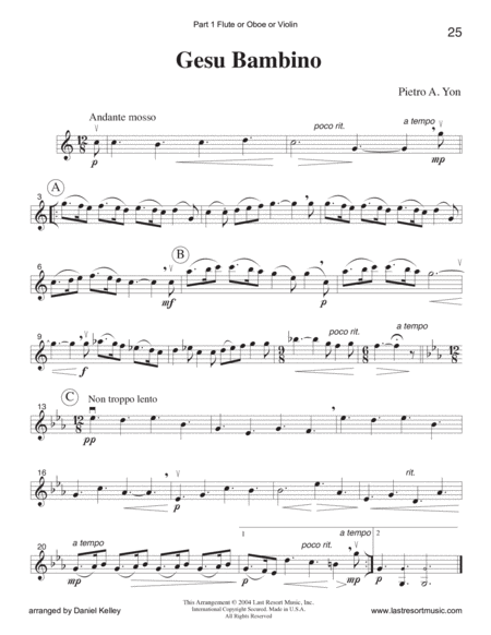 Gesù Bambino for String or Piano Trio (or Wind Trio or Mixed Trio)