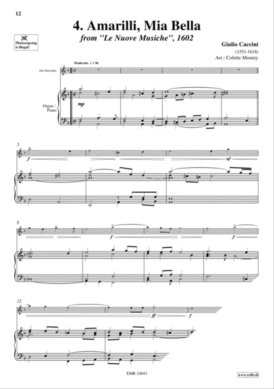 40 Greatest Baroque Hits Volume 1 Alto Recorder scores gallery preview page 6