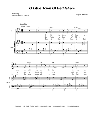 O Little Town Of Bethlehem (for Vocal Solo)