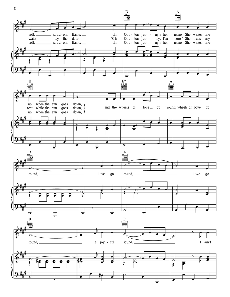 Cotton Jenny Piano, Vocal, Guitar scores gallery preview page 2