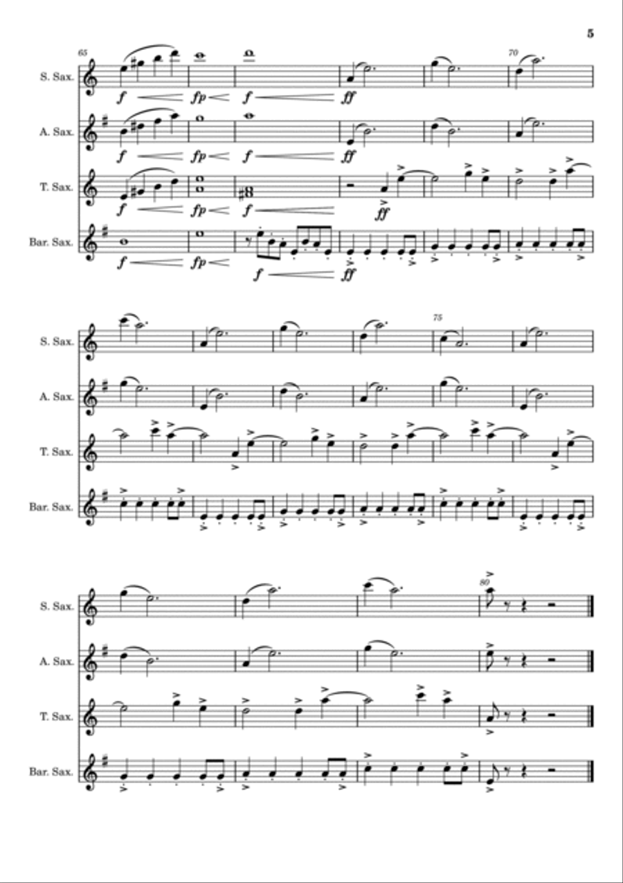 Ecstasy Of Gold Woodwind Quartet scores gallery preview page 5