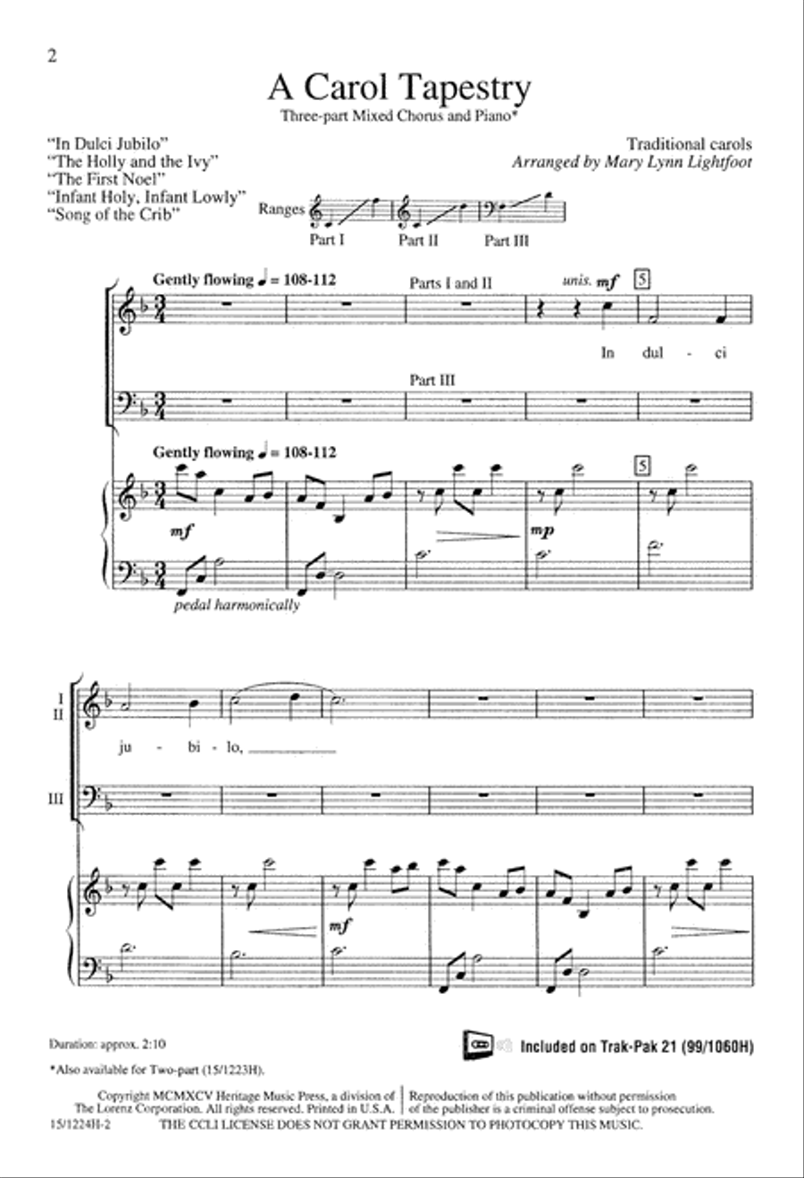 A Carol Tapestry A Carol Tapestry 3-Part scores gallery preview page 2