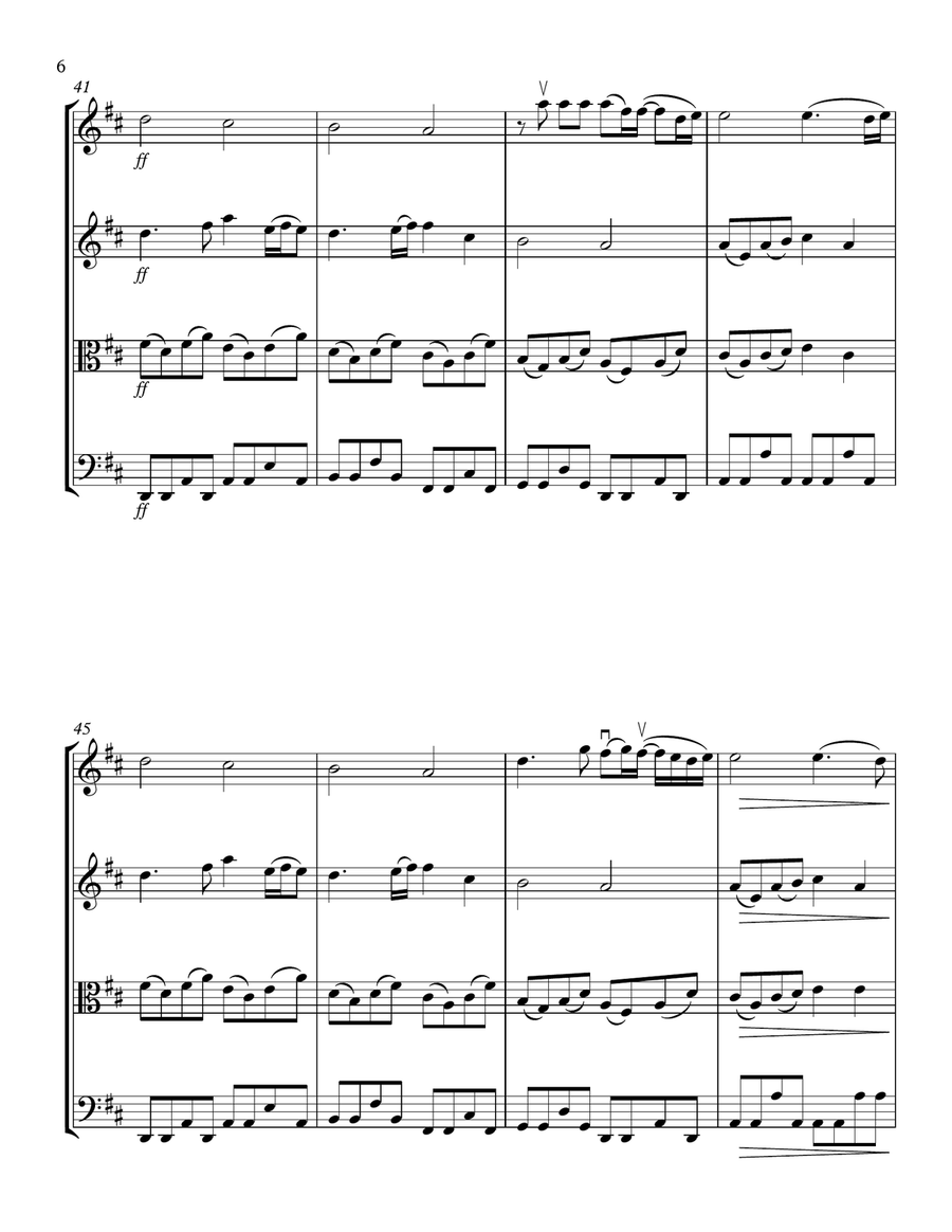 Beautiful In White String Quartet scores gallery preview page 6