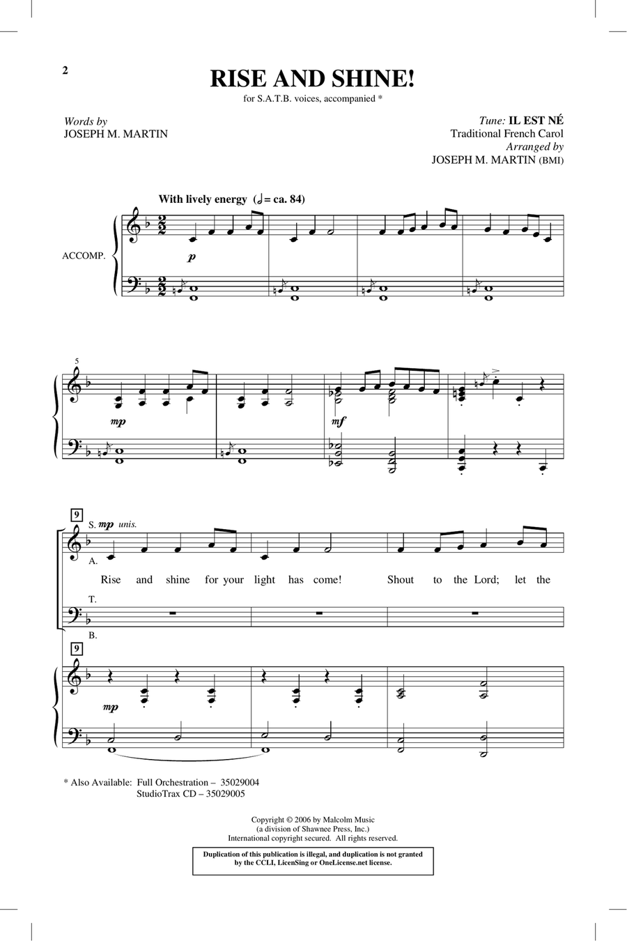 Rise And Shine! Rise And Shine! 4-Part scores gallery preview page 1