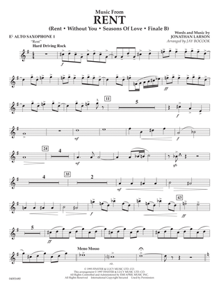 Music from Rent (arr. Jay Bocook) - Eb Alto Saxophone 1