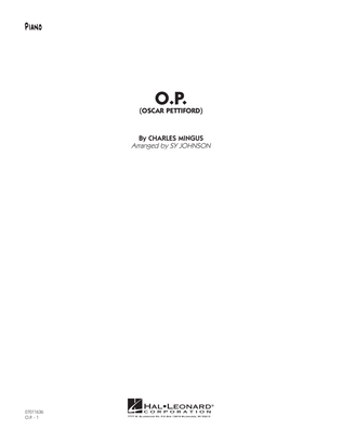Book cover for O.P. (Oscar Pettiford) - Piano