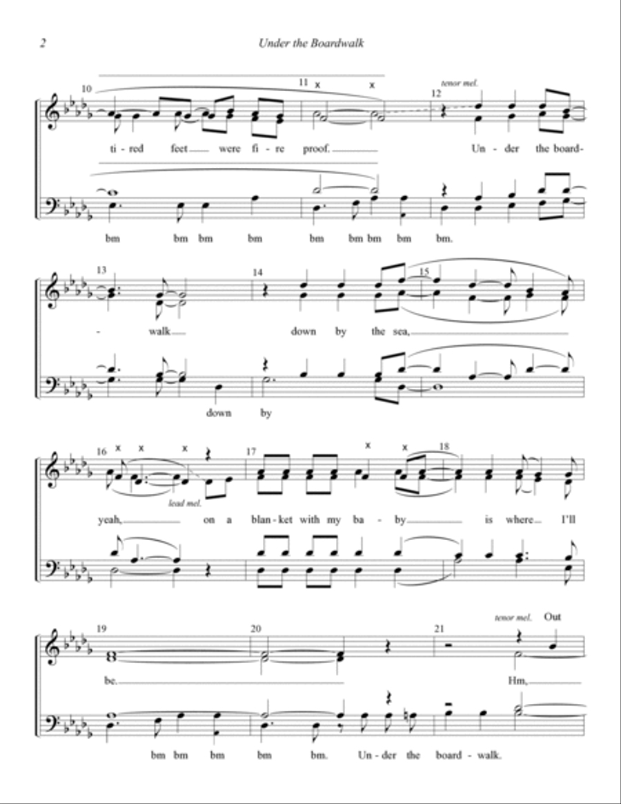 Under The Boardwalk (arr. Barbershop Harmony Society) 4-Part scores gallery preview page 2