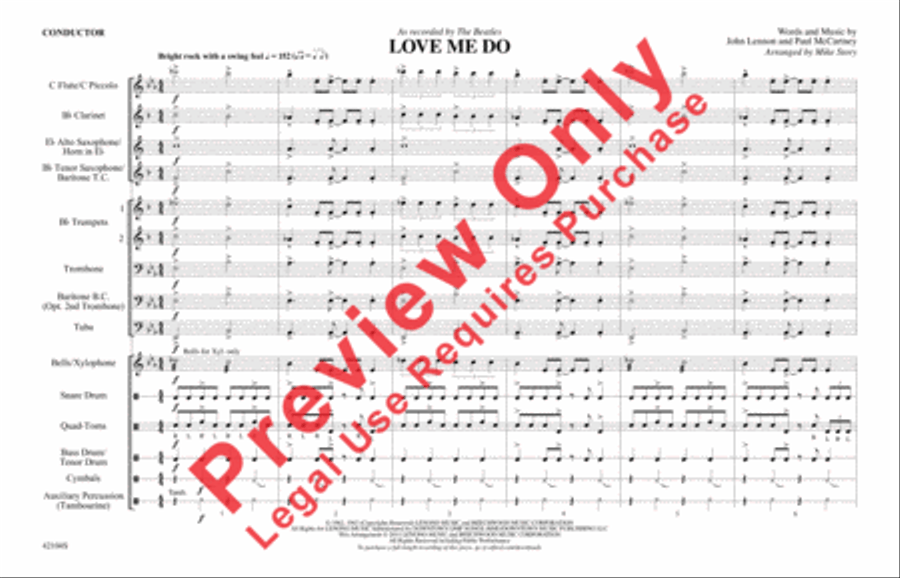 Love Me Do Marching Band scores gallery preview page 2