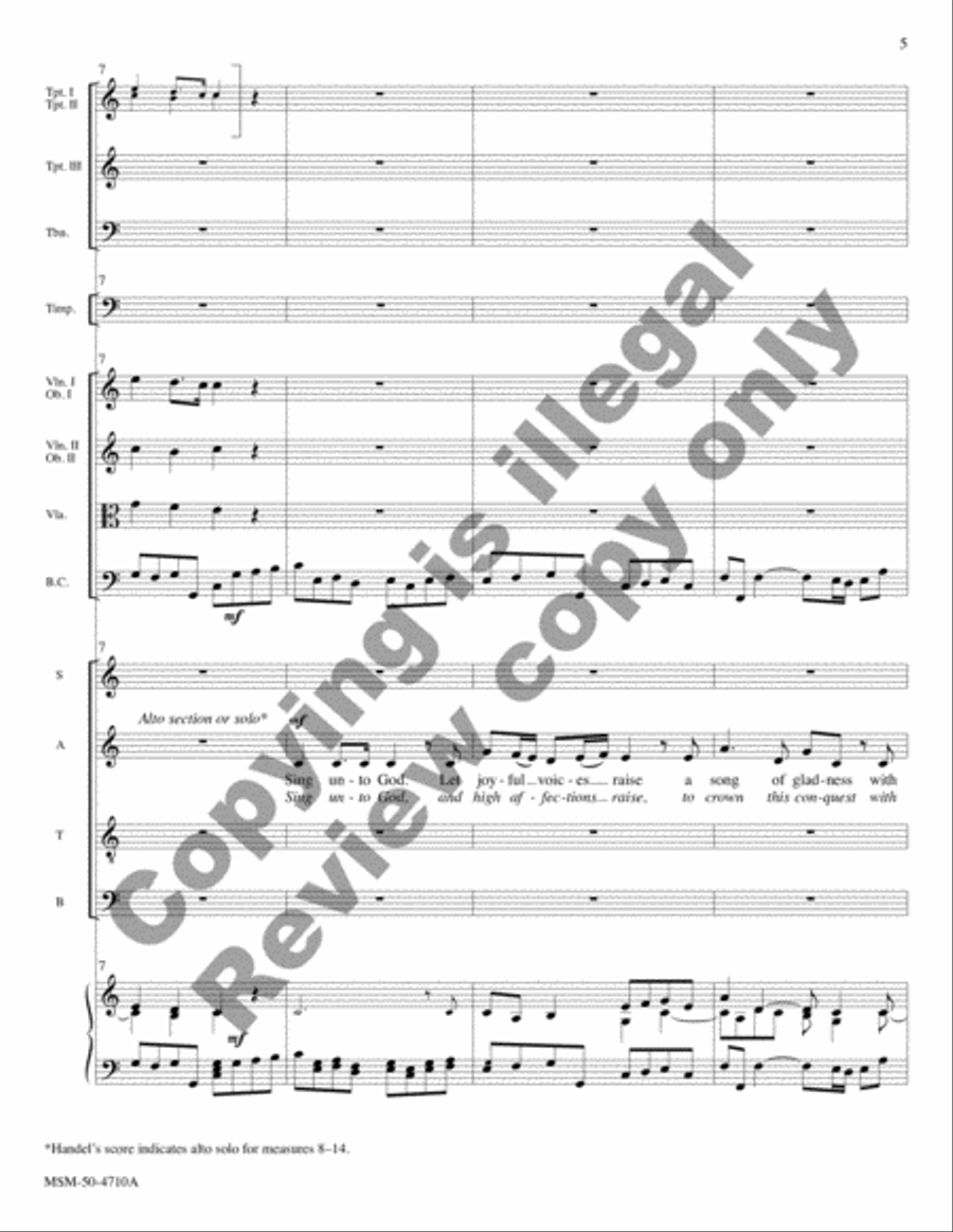 Sing unto God from Judas Maccabaeus (Full Score) Choir scores gallery preview page 6