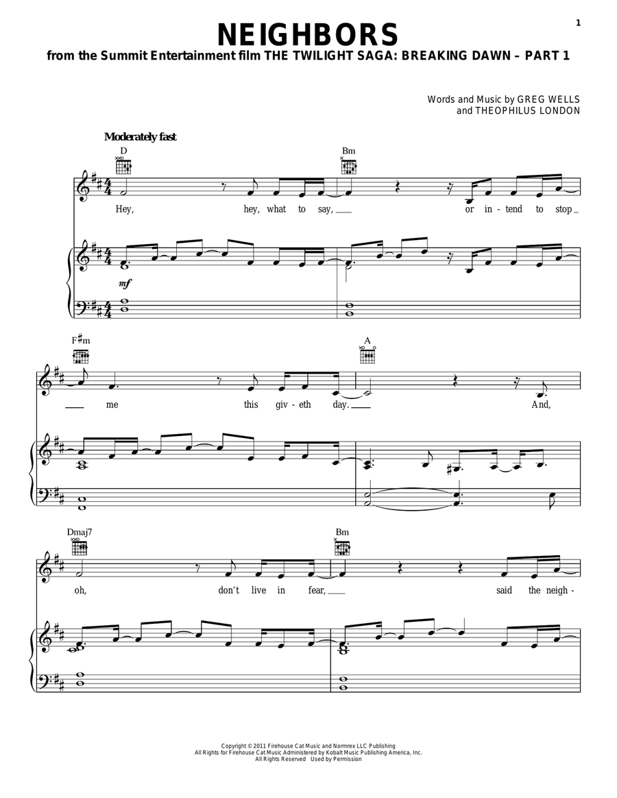 Neighbors Neighbors Acoustic Guitar scores gallery preview page 1