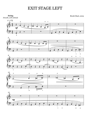 Exit Stage Left - Early Intermediate Jazz Piano Solo