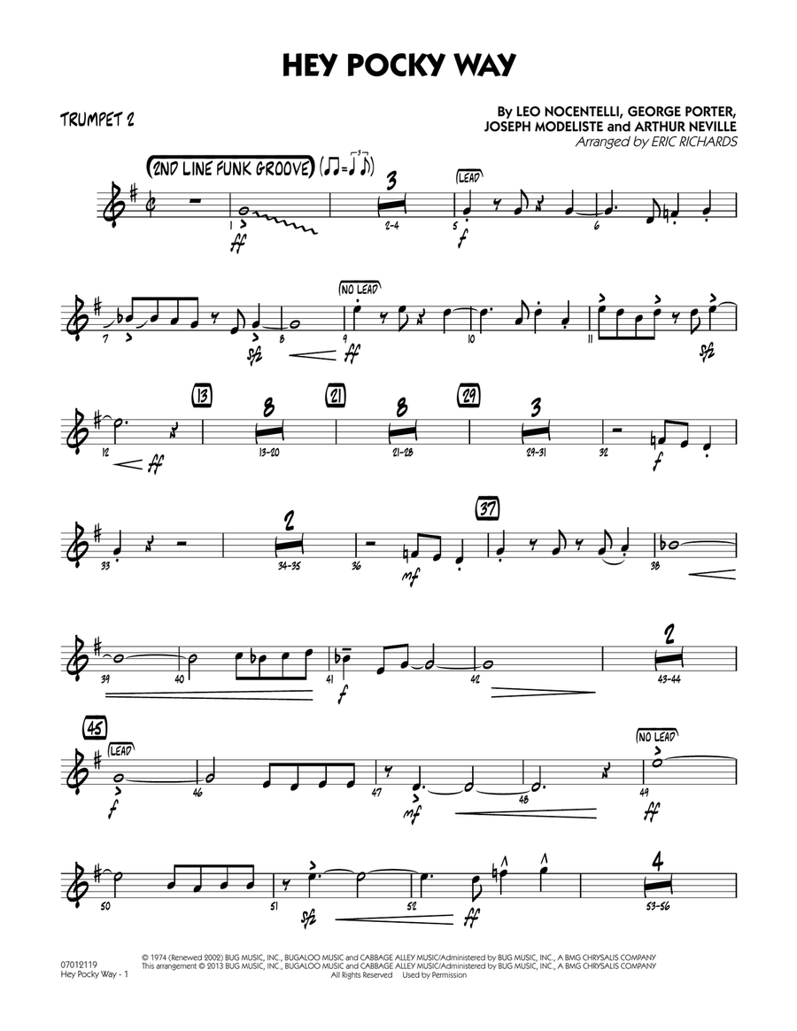 Hey Pocky Way - Trumpet 2 Jazz Ensemble scores gallery preview page 1