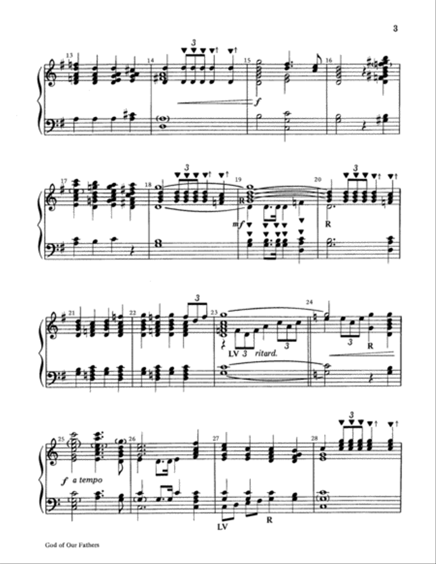 God of Our Fathers 3-Octaves scores gallery preview page 3