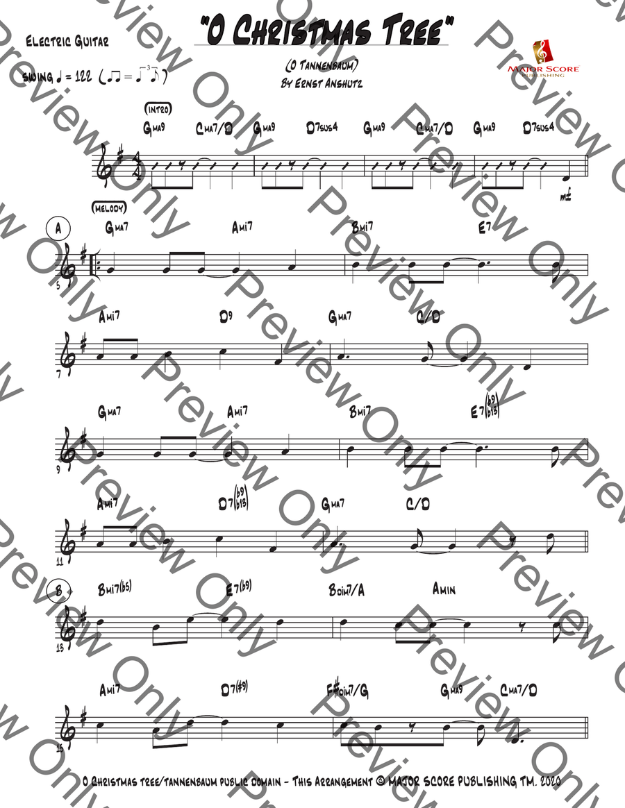 O Christmas Tree - Electric Guitar & Piano - G Major Electric Guitar scores gallery preview page 2