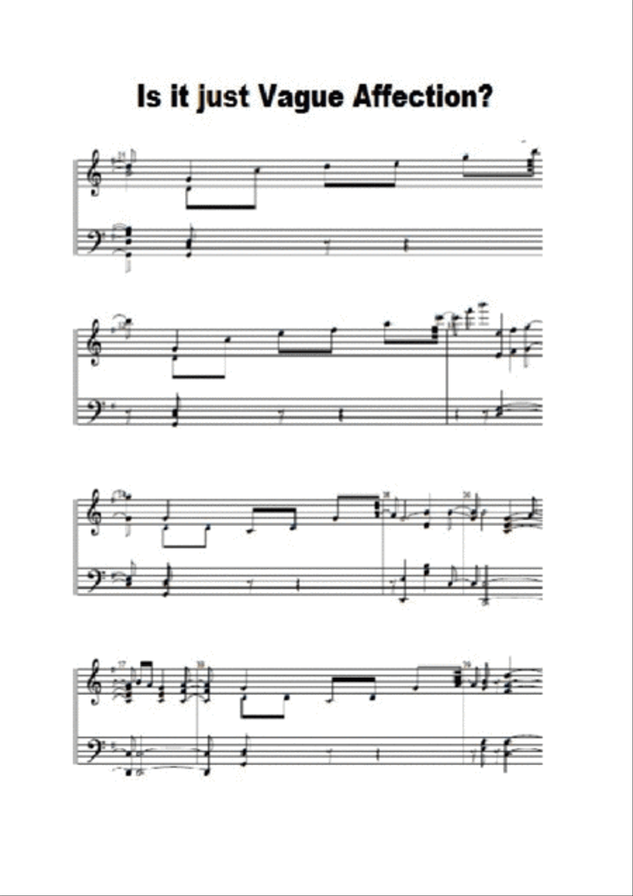 Is it Just Vague Affection? Piano Solo scores gallery preview page 1