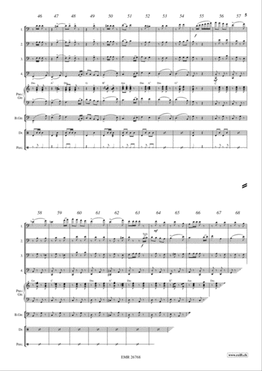 Golden Bells Trombone Quartet scores gallery preview page 5