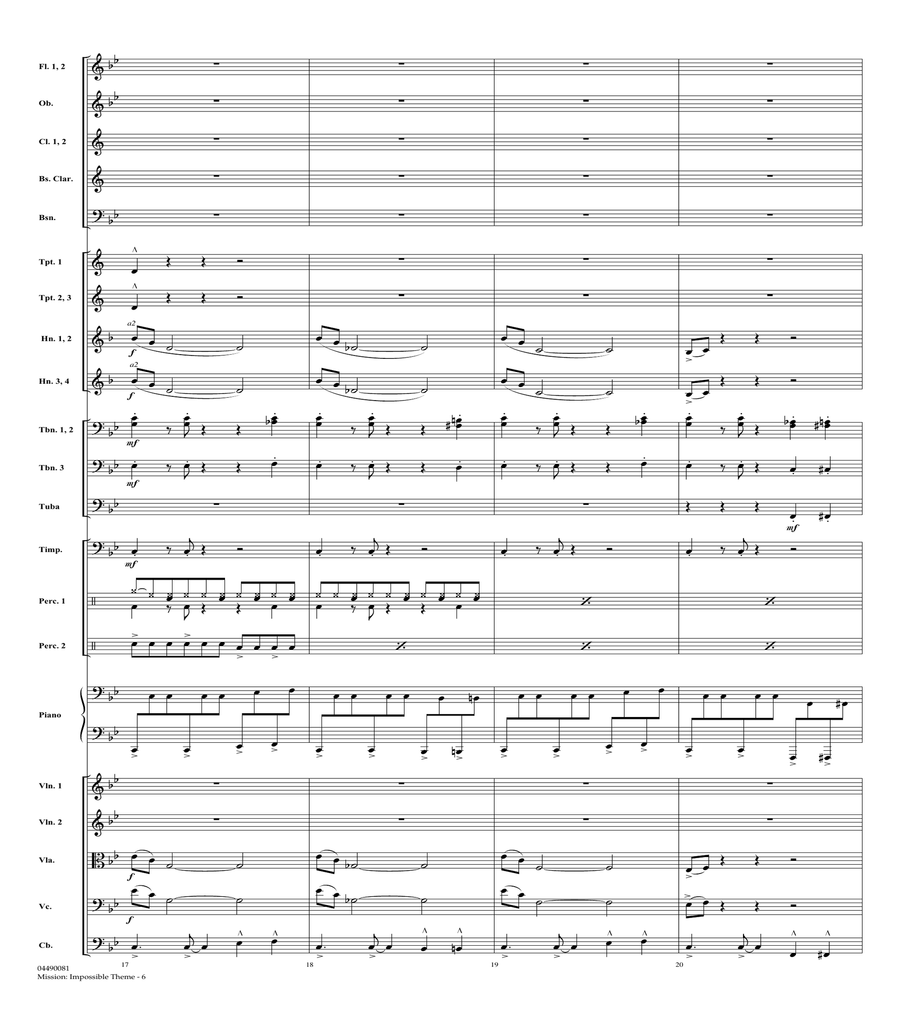 Mission: Impossible Theme (arr. Calvin Custer) - Full Score
