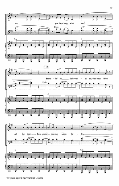 Taylor Swift in Concert by Taylor Swift Choir - Sheet Music