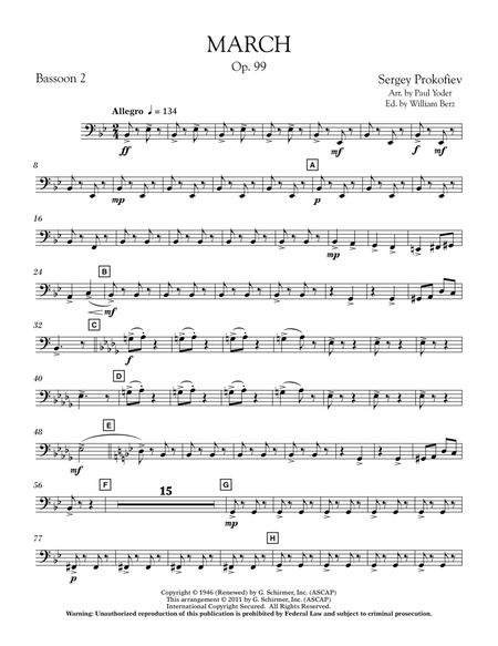 March, Op. 99 - Bassoon 2