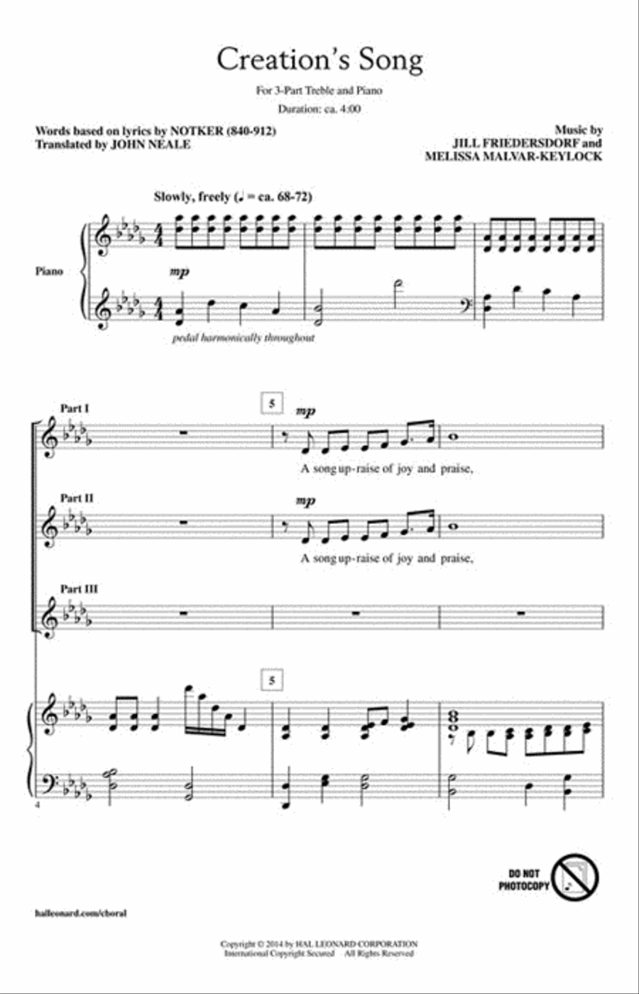 Creation's Song Creation's Song 3-Part scores gallery preview page 2