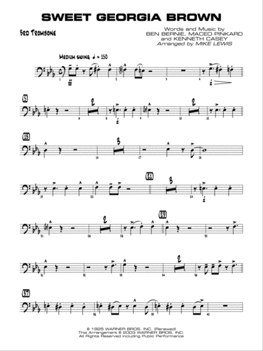 Sweet Georgia Brown: 3rd Trombone Jazz Ensemble scores gallery preview page 1