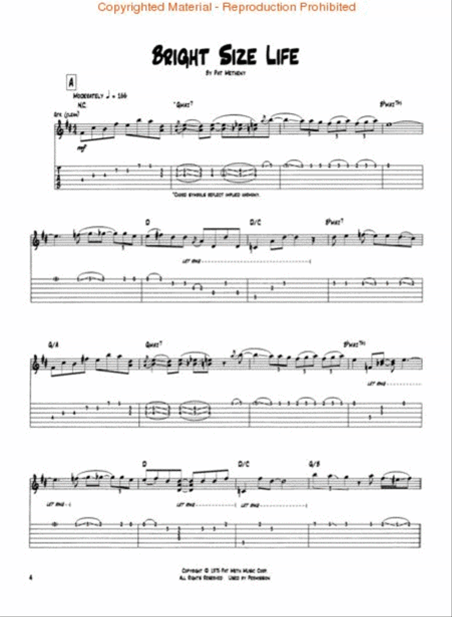 Pat Metheny – Bright Size Life Electric Guitar scores gallery preview page 2