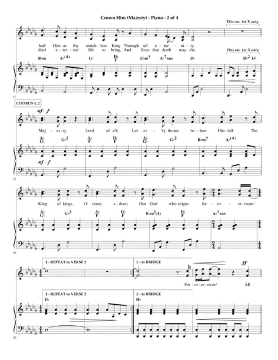 Crown Him (majesty) Piano, Vocal, Guitar scores gallery preview page 2