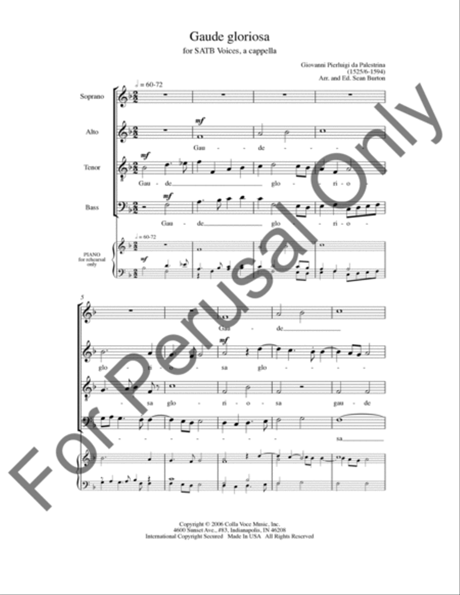 Gaude Gloriosa 4-Part scores gallery preview page 2