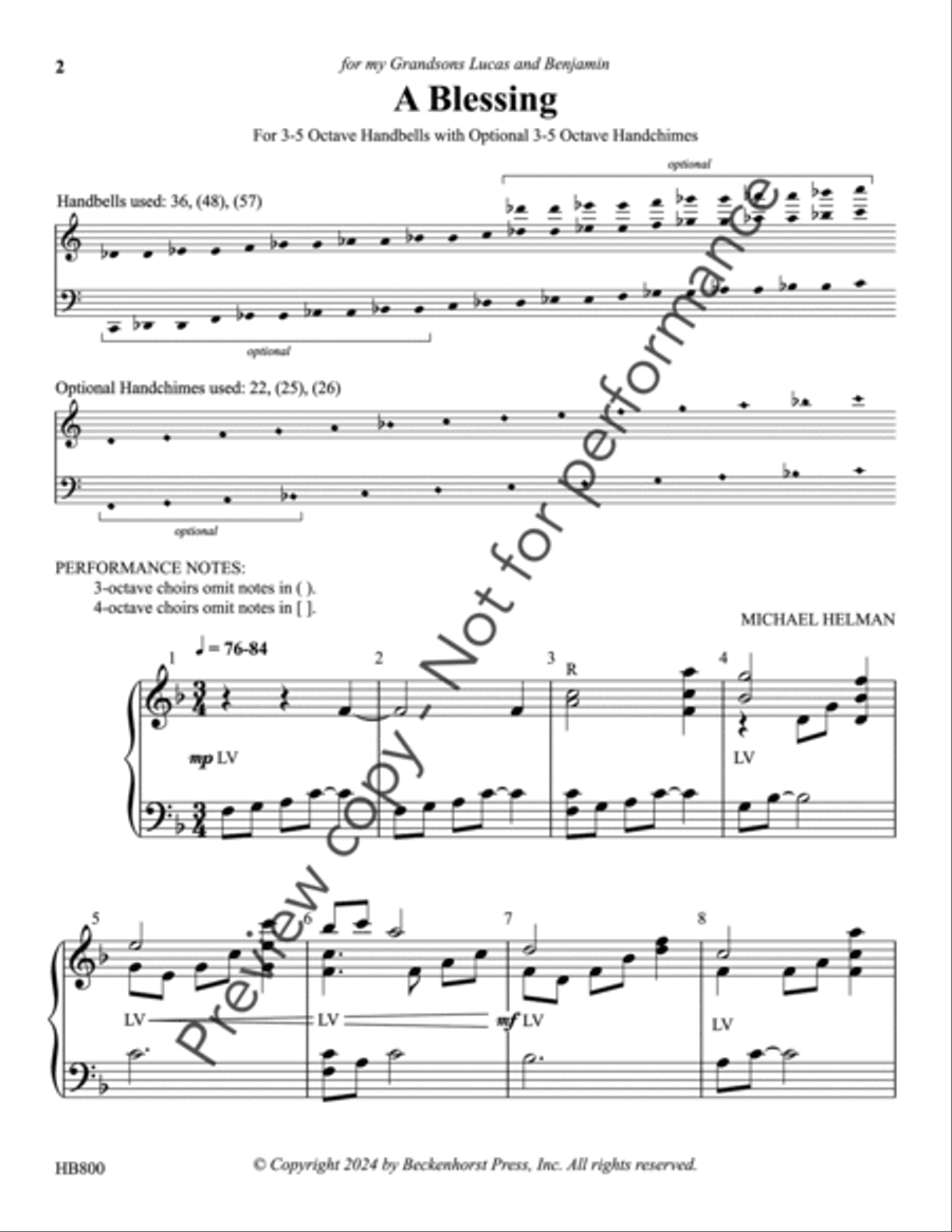 A Blessing - Helman A Blessing - Helman 5-Octaves scores gallery preview page 2