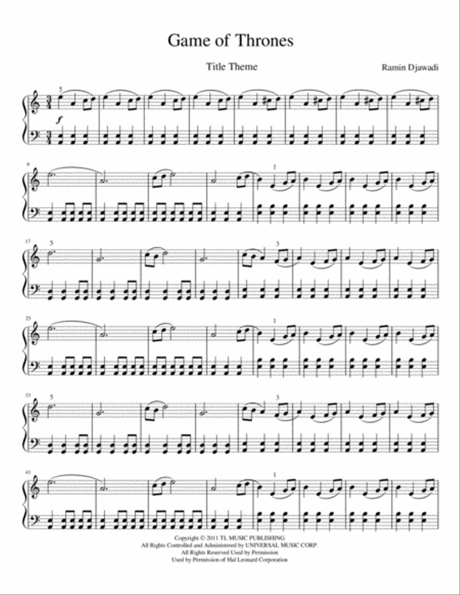 Game Of Thrones Game Of Thrones Easy Piano scores gallery preview page 2