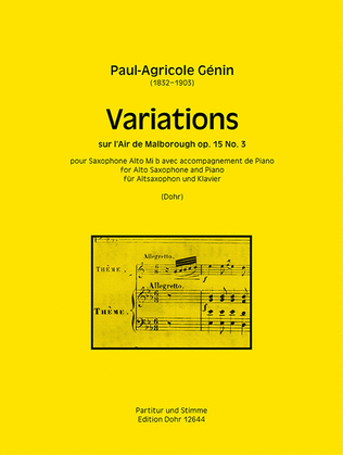 Book cover for Variations sur l'Air de Malborough für Altsaxophon und Klavier op. 15/3