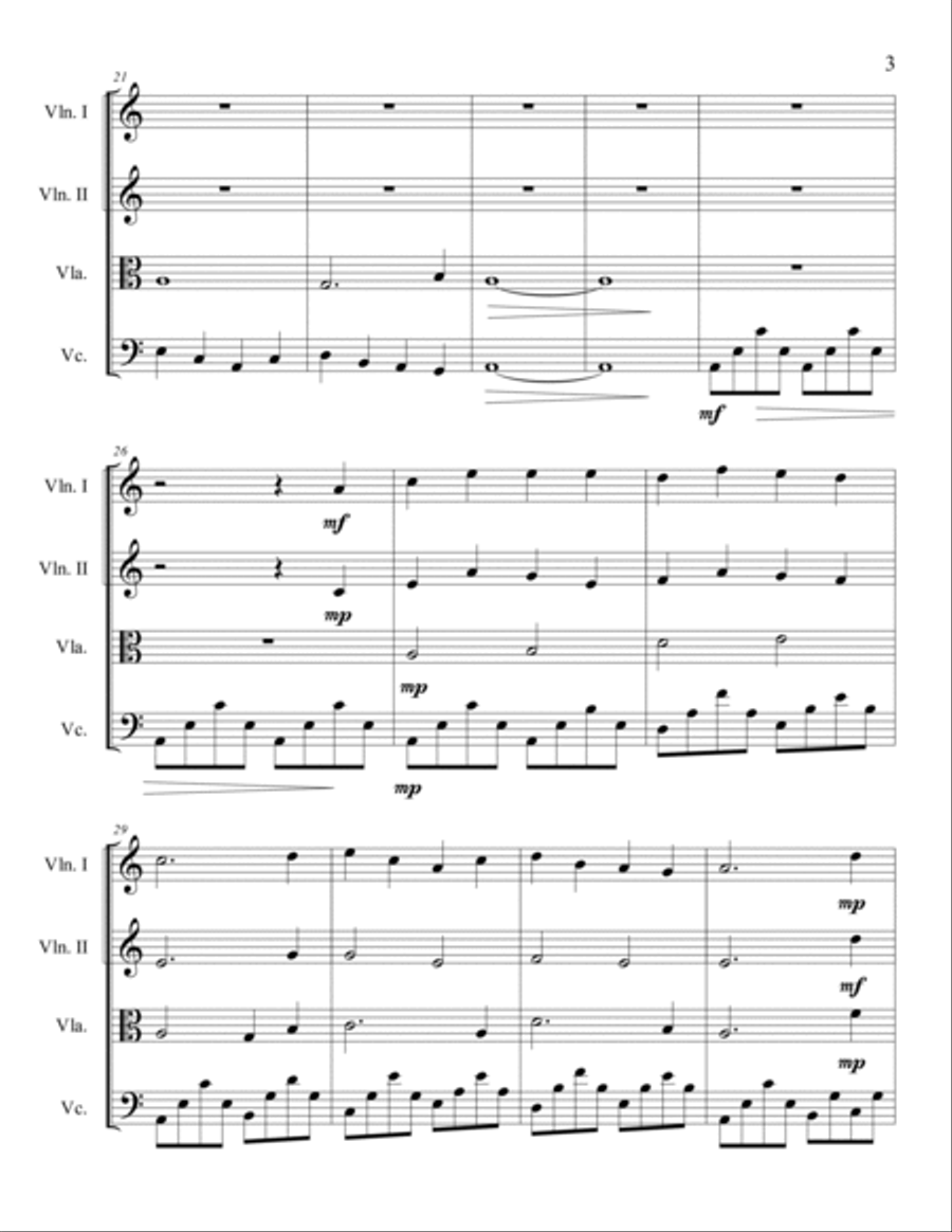 Veni, Veni, Emmanuel for String Quartet String Quartet scores gallery preview page 4