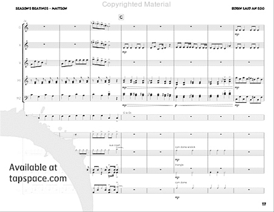 Season's Beatings Percussion Ensemble scores gallery preview page 33