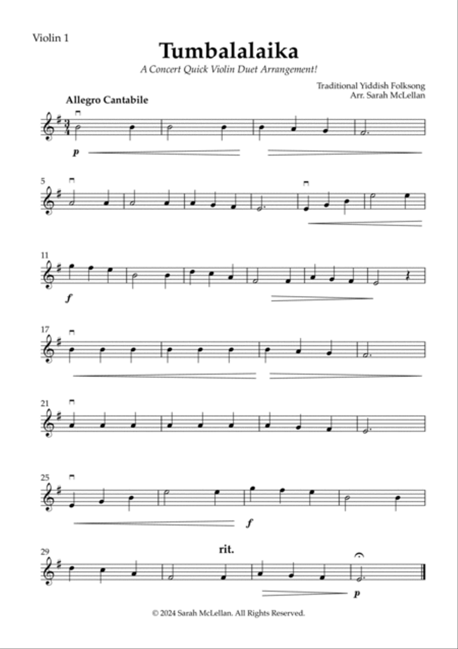 Tumbalalaika String Duet scores gallery preview page 5