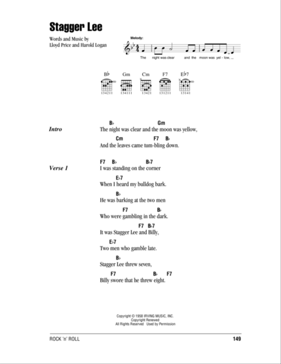 Stagger Lee Stagger Lee Acoustic Guitar scores gallery preview page 1