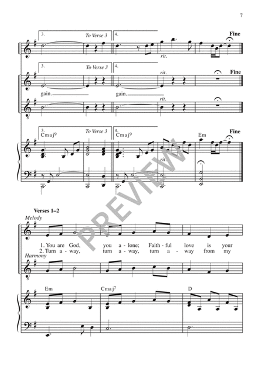 Psalm 51: Create Me Again 2-Part scores gallery preview page 8