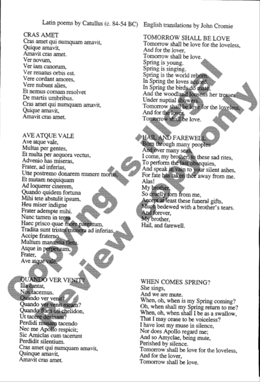 Three Songs from Catullus Tenor Voice scores gallery preview page 27