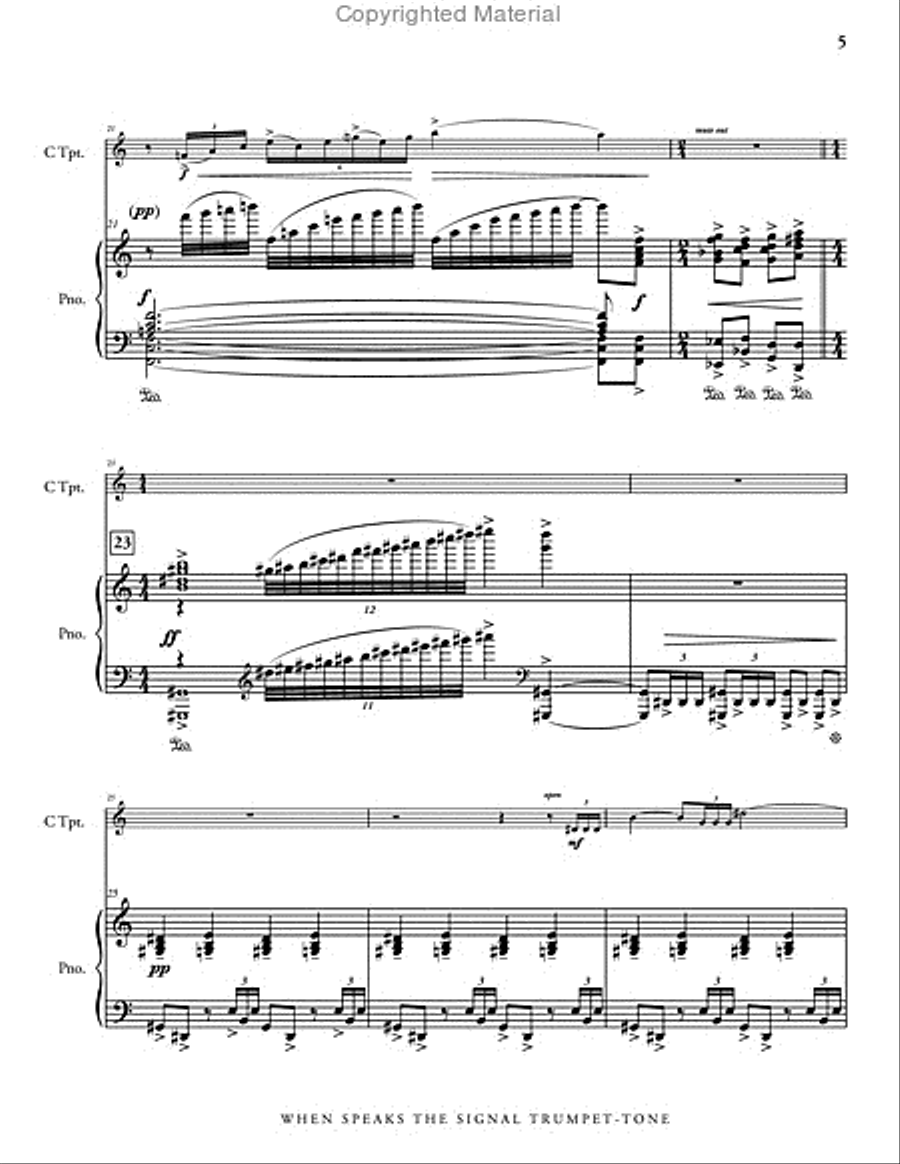When Speaks the Signal-Trumpet Tone (piano reduction) Flugelhorn scores gallery preview page 6