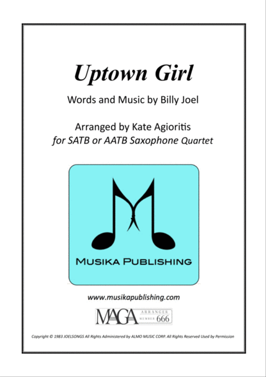 Uptown Girl Uptown Girl Saxophone Quartet scores gallery preview page 1