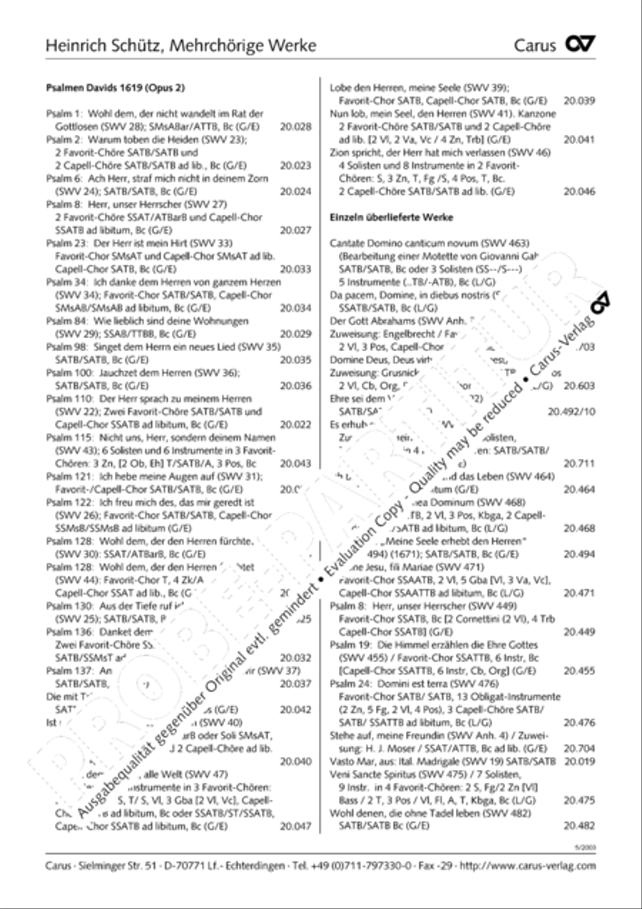 Benedicam Dominum; Exquisivi Dominum Score scores gallery preview page 25